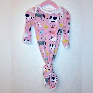 Little Sleepies Pink Farm newborn gown